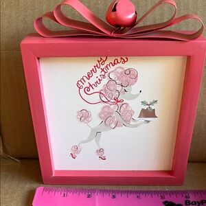 Pink Christmas Poodle Wall Art
